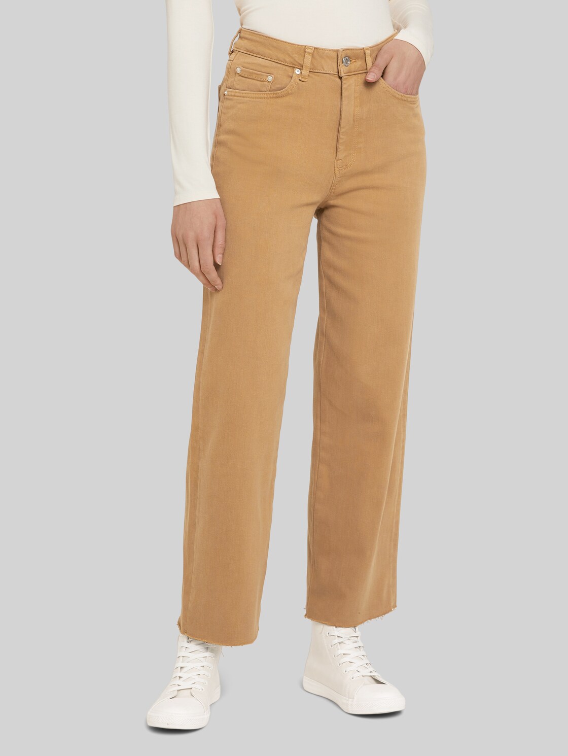 TOM TAILOR DENIM High Waist Culotte Jeans, Damen, soft camel, Größe: M