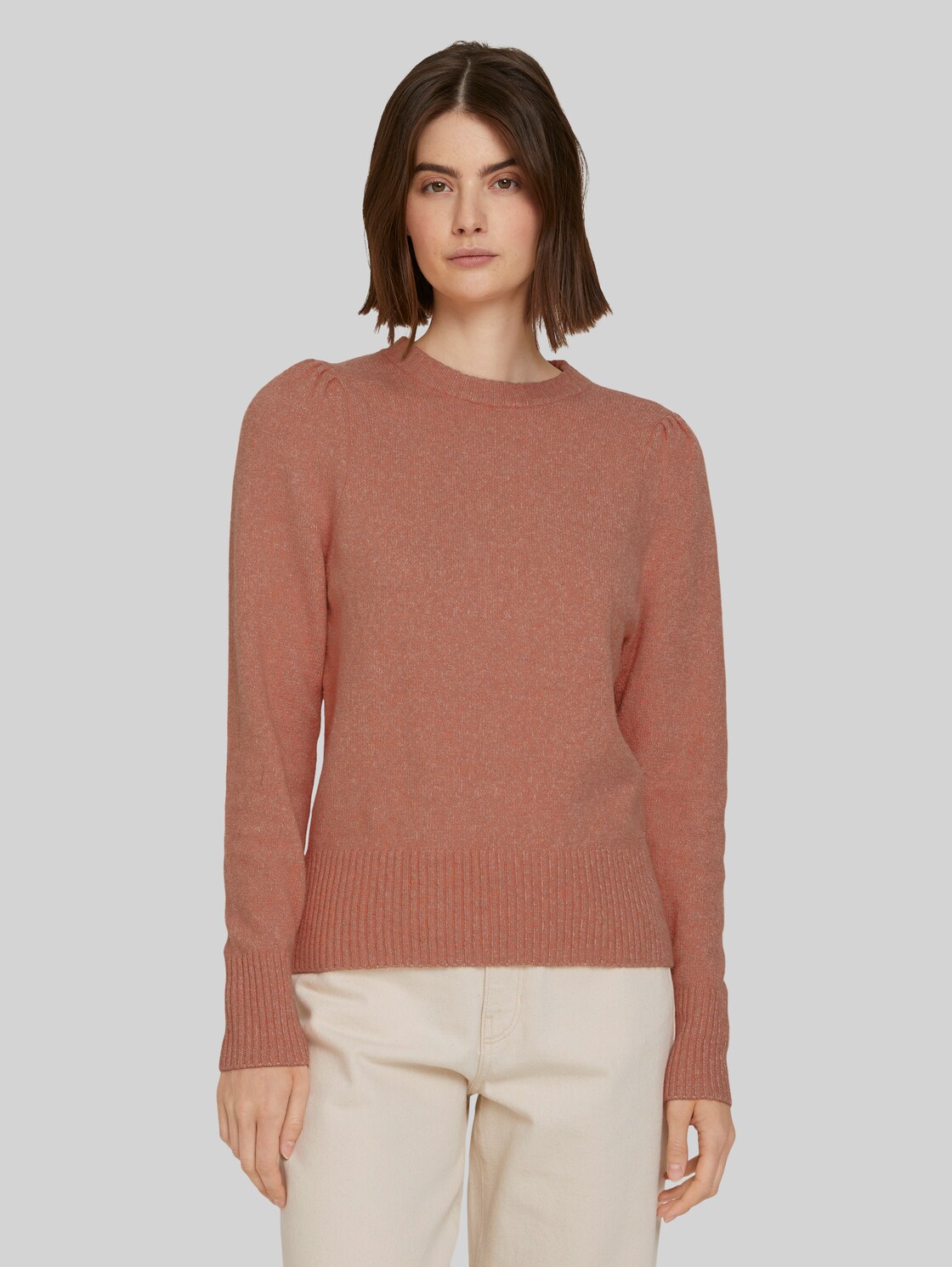 TOM TAILOR DENIM Weicher Strickpullover, Damen, clay rose melange, Größe: XL