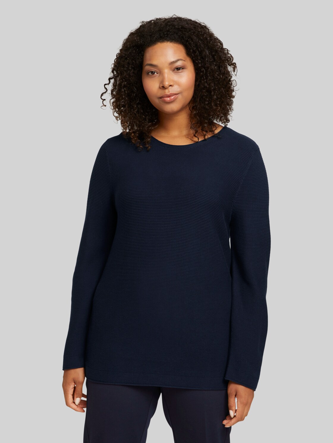 TOM TAILOR Plus - Pullover aus Bio-Baumwolle, Damen, Sky Captain Blue, Größe: 48