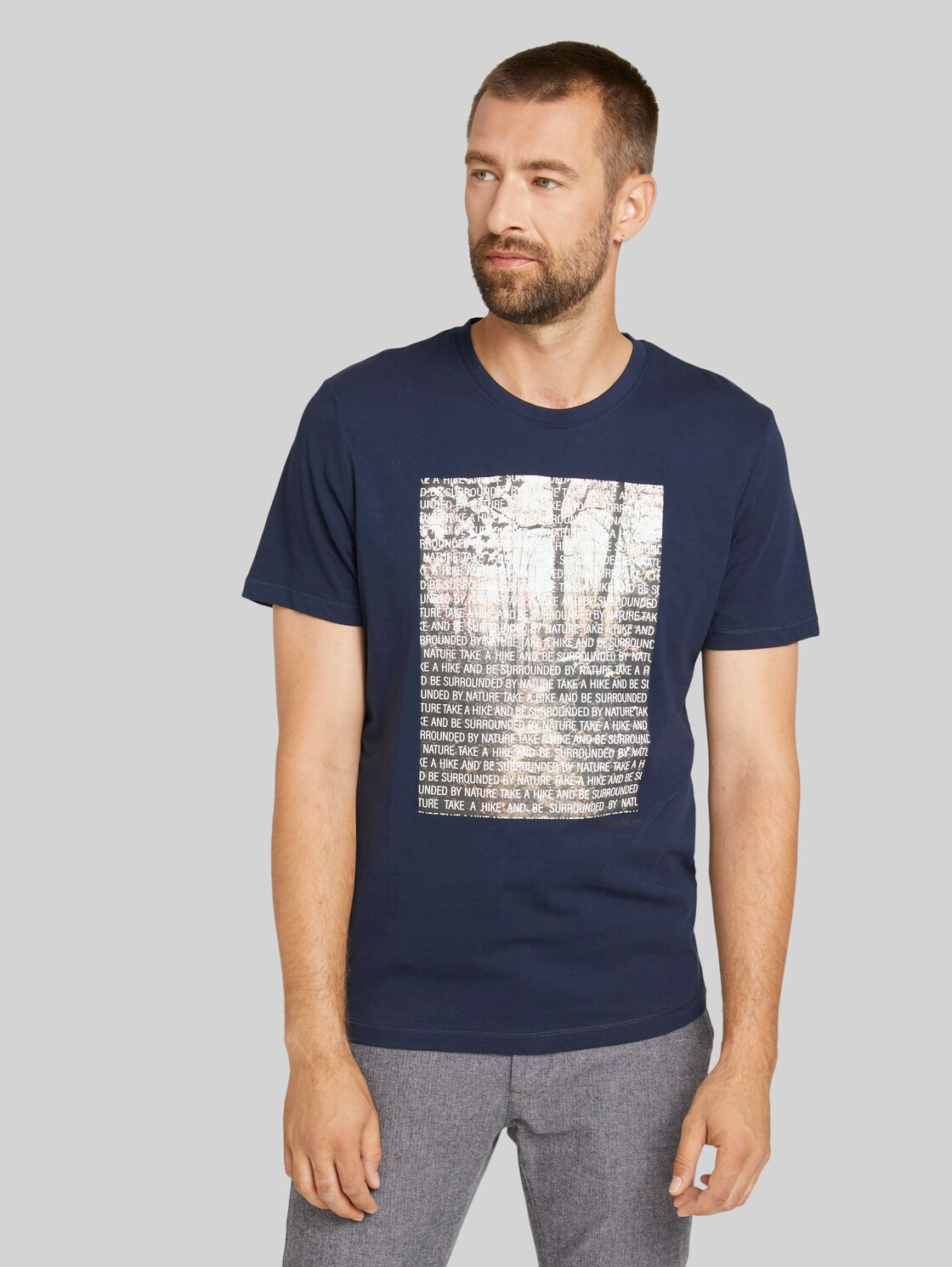 TOM TAILOR T-Shirt mit Fotoprint aus Bio-Baumwolle, Herren, Sky Captain Blue, Größe: XL