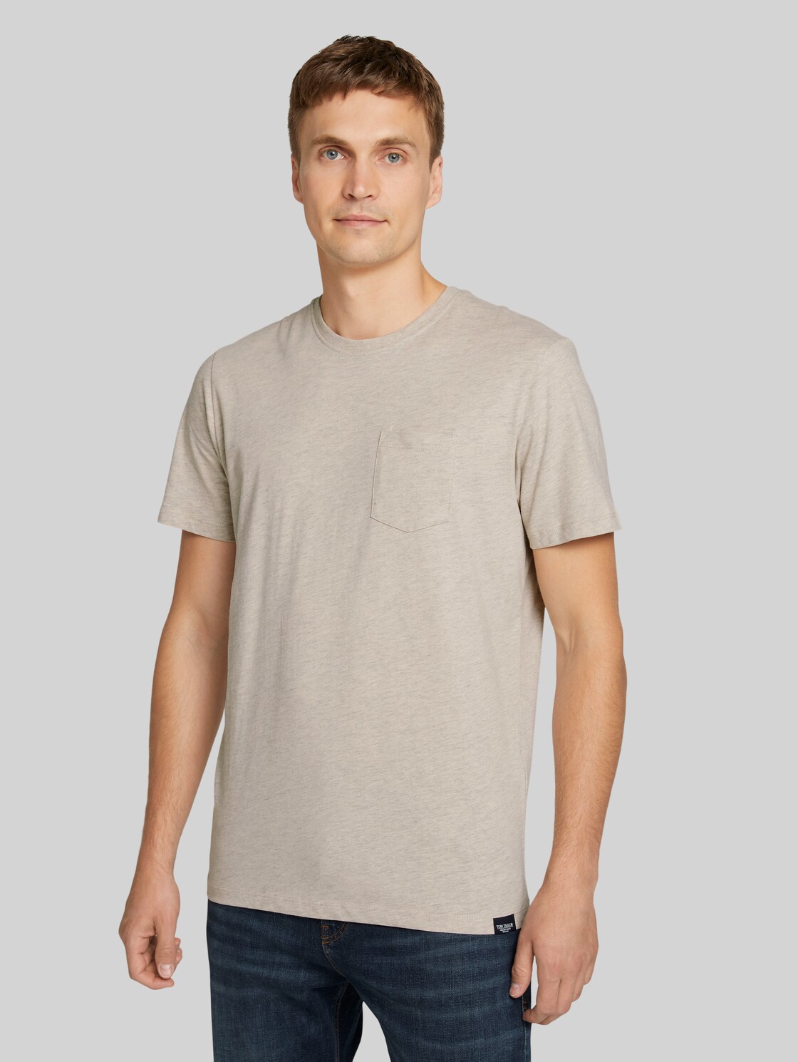 TOM TAILOR T-Shirt mit Bio-Baumwolle, Herren, cosy soft beige melange, Größe: XL