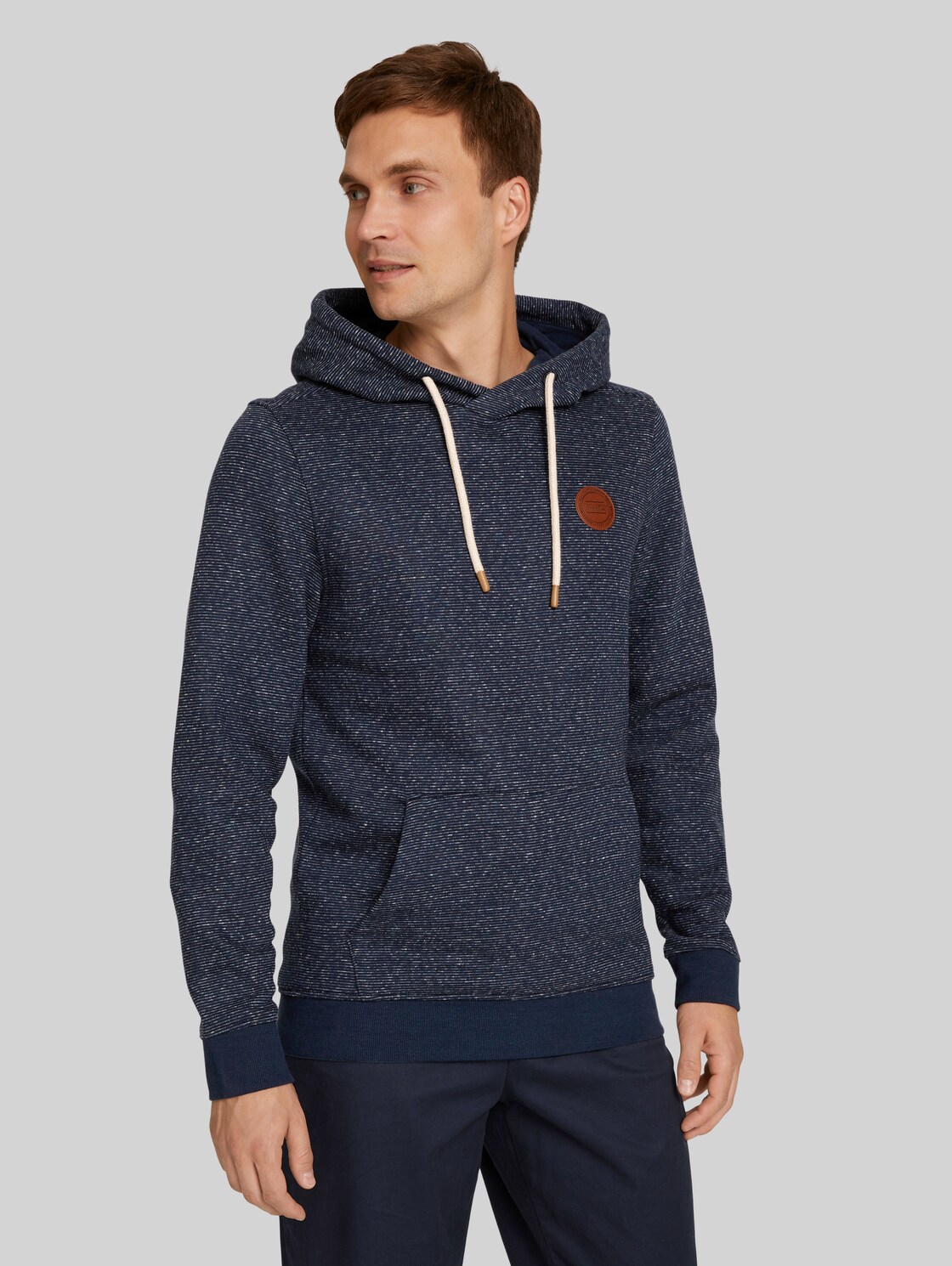 TOM TAILOR gestreifter Hoodie, Herren, navy offwhite inject stripe, Größe: M