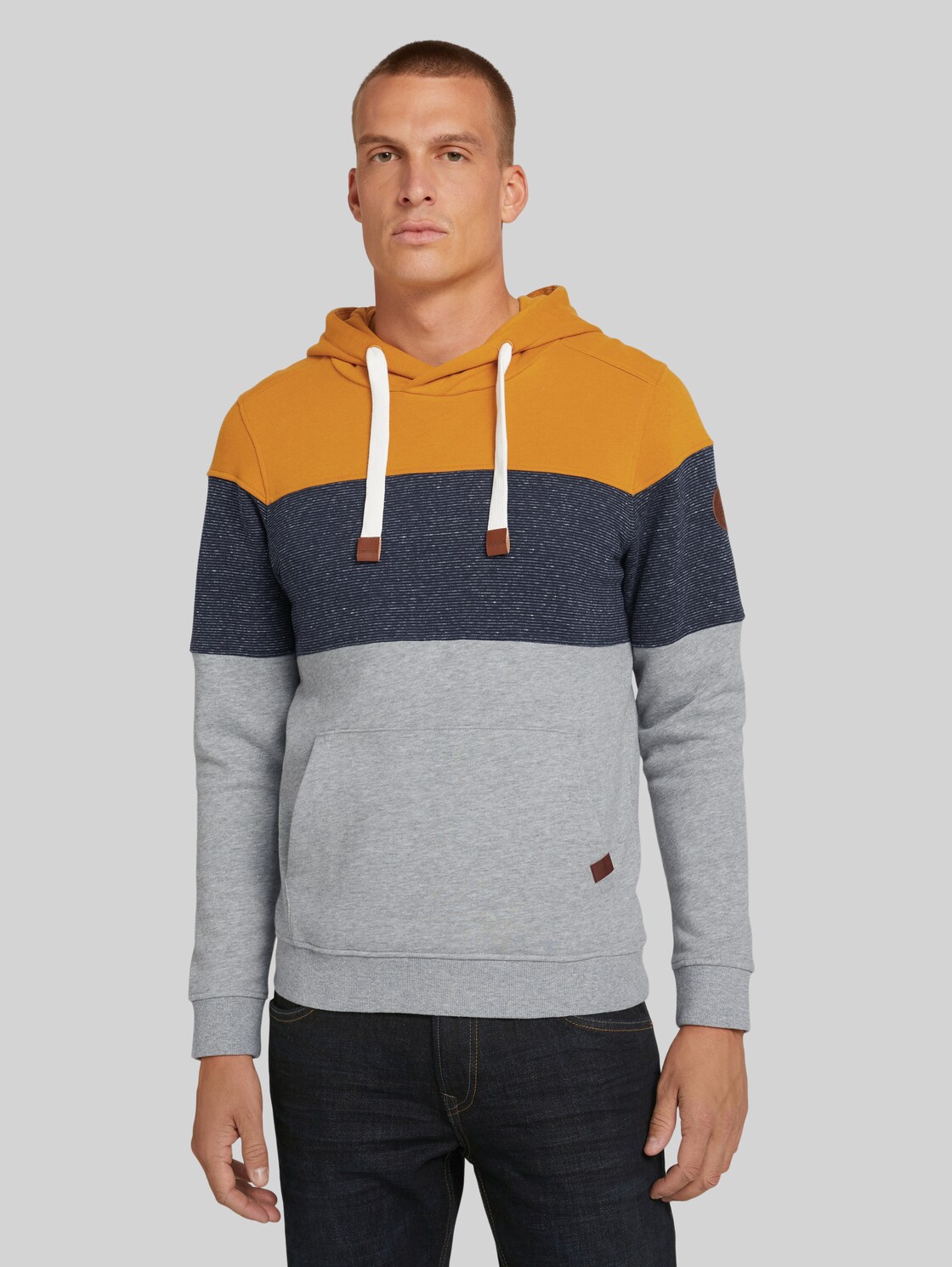 TOM TAILOR gestreifter Hoodie, Herren, Flame Brown, Größe: XXL
