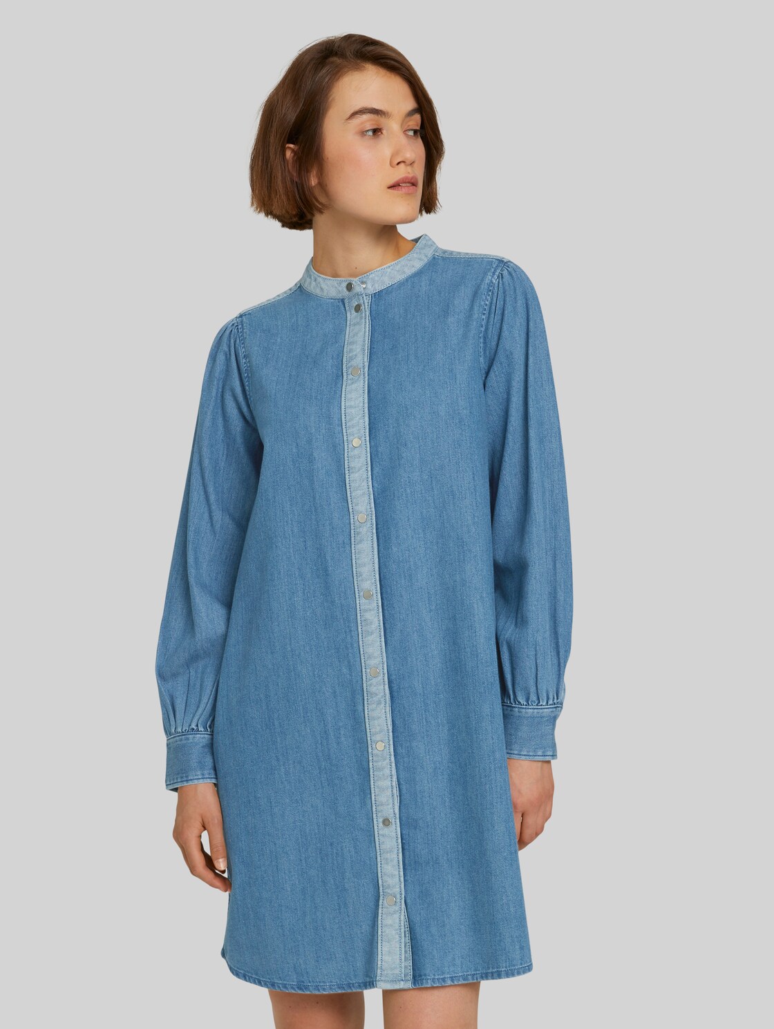 TOM TAILOR DENIM Mini Jeanskleid aus Bio-Baumwolle, Damen, bright blue denim, Größe: XL