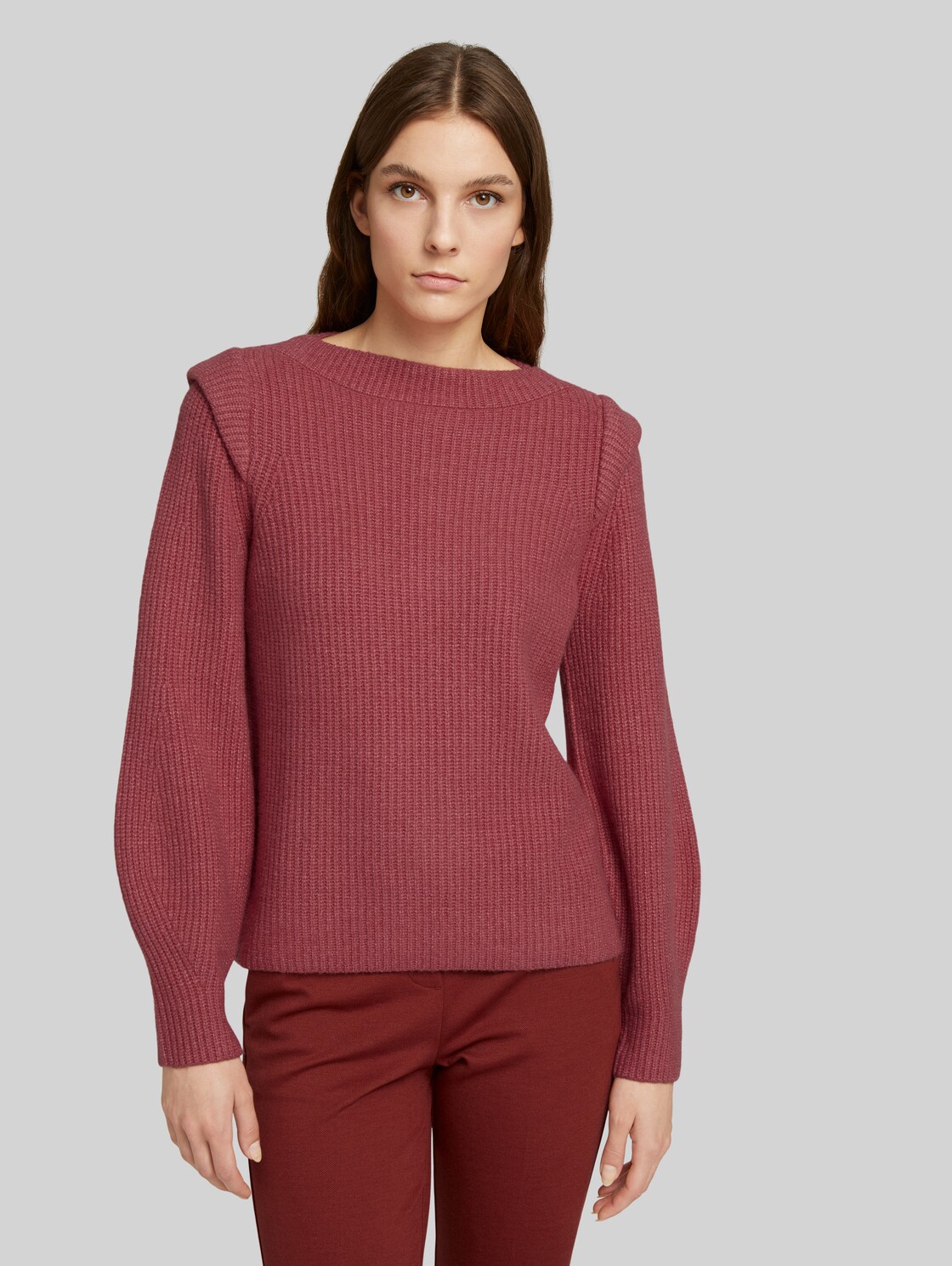 TOM TAILOR Pullover mit Schulterpolstern, Damen, cozy pink, Größe: XL