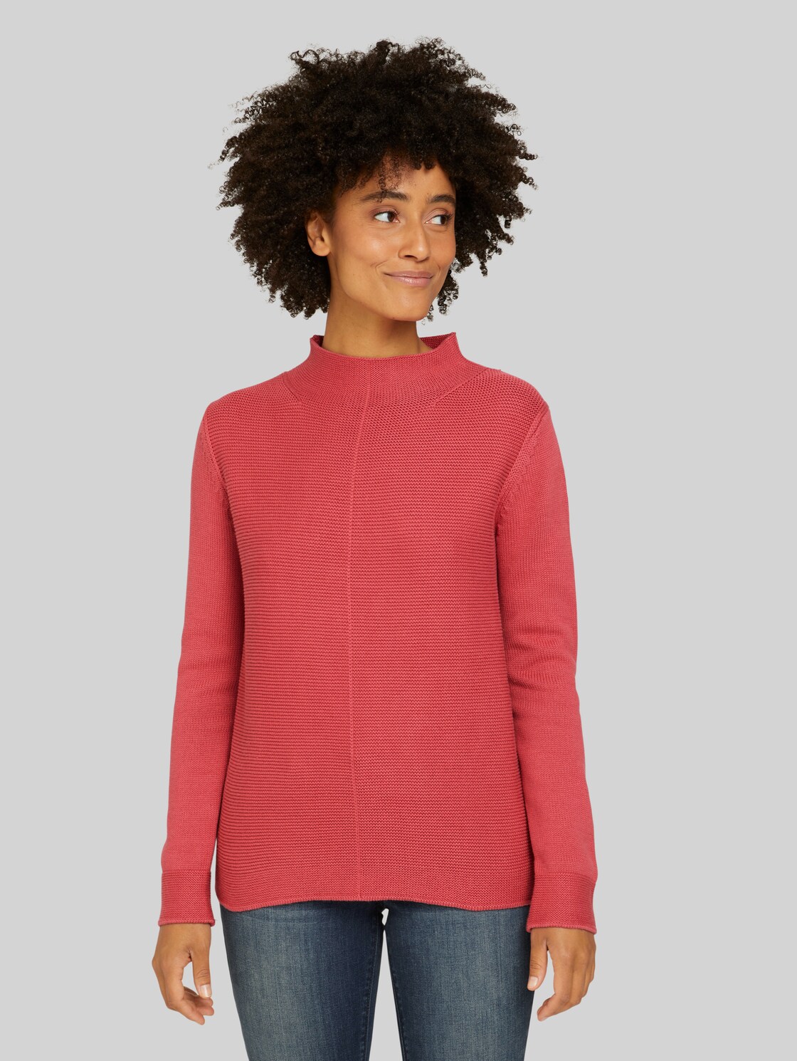 TOM TAILOR Strukturierter Pullover mit Bio-Baumwolle, Damen, cozy pink, Größe: XL