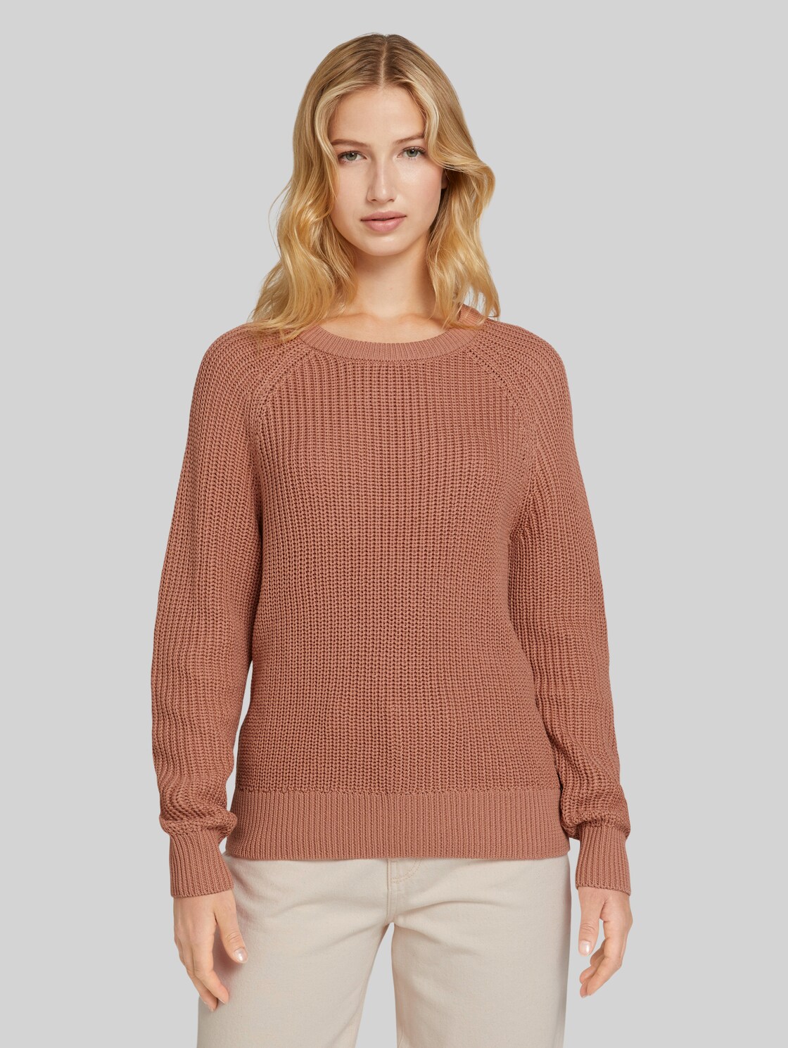 TOM TAILOR DENIM Pullover mit Bio-Baumwolle, Damen, clay rose, Größe: XL