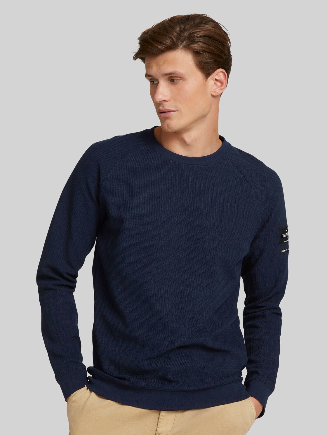 TOM TAILOR DENIM strukturierter Pullover, Herren, Sky Captain Blue, Größe: XXL