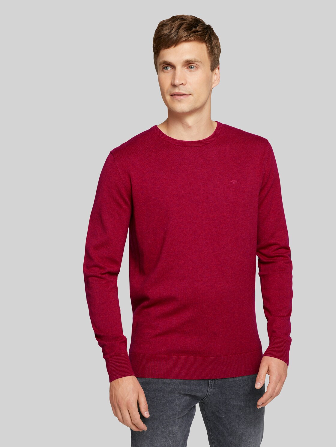 TOM TAILOR Melierter Strickpullover, Herren, spicy red melange, Größe: XXL