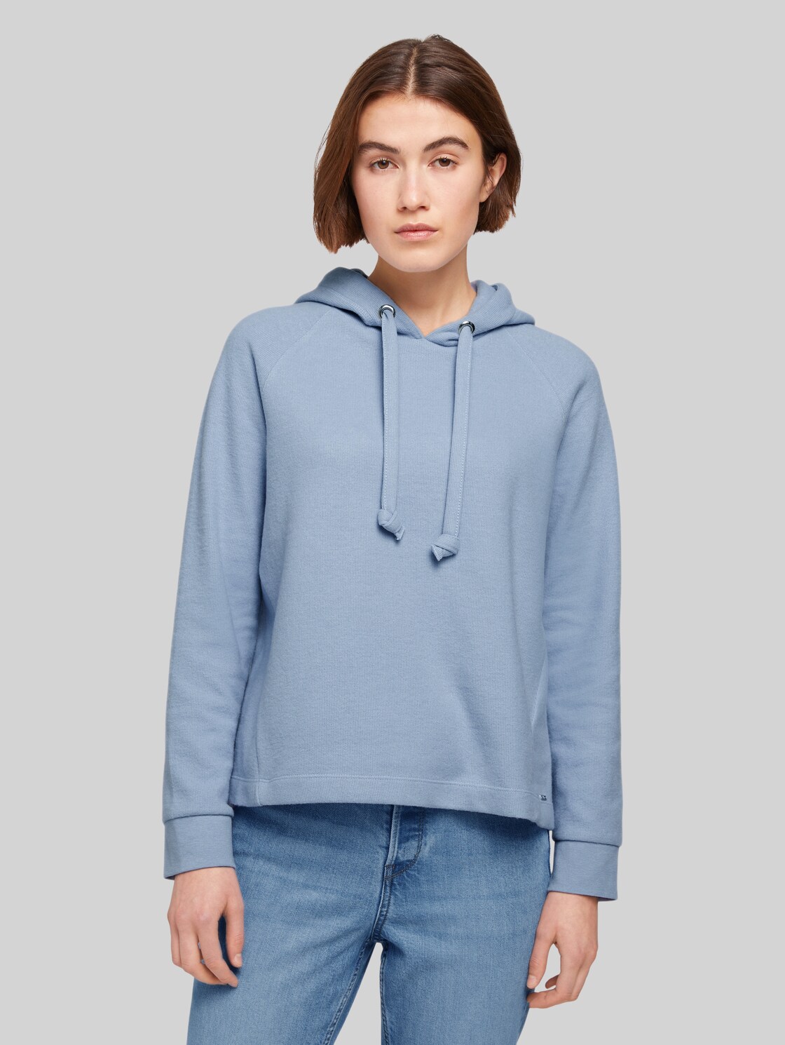 TOM TAILOR DENIM Damen Hoodie aus Bio-Baumwolle, blau, Gr. XL, baumwolle