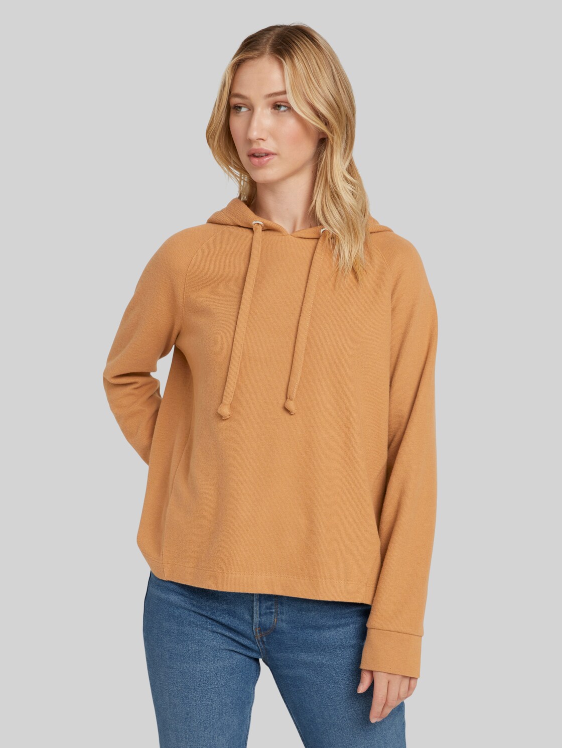 TOM TAILOR DENIM Hoodie aus Bio-Baumwolle, Damen, soft camel, Größe: XL