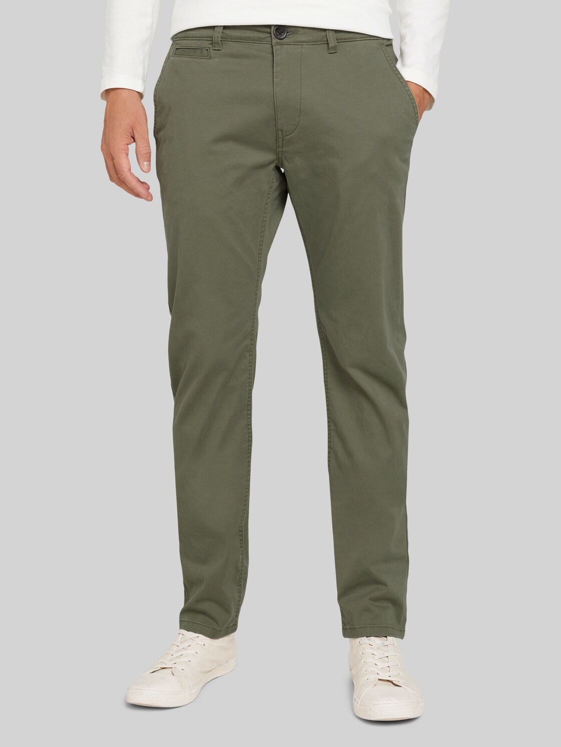 TOM TAILOR Tavis Slim Satin Hose mit Bio-Baumwolle, Herren, Oak Leaf Green, Größe: 36/34