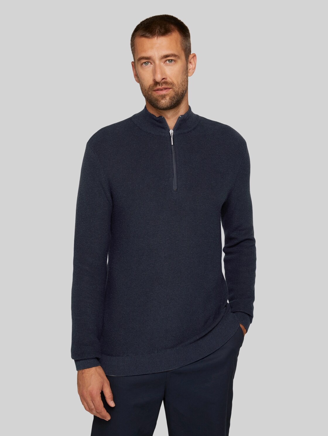 TOM TAILOR strukturierter Pullover, Herren, Sky Captain Blue, Größe: XL