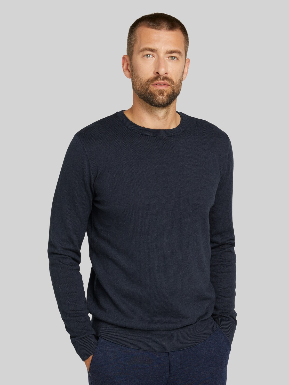 TOM TAILOR strukturierter Pullover, Herren, Sky Captain Blue, Größe: XXL