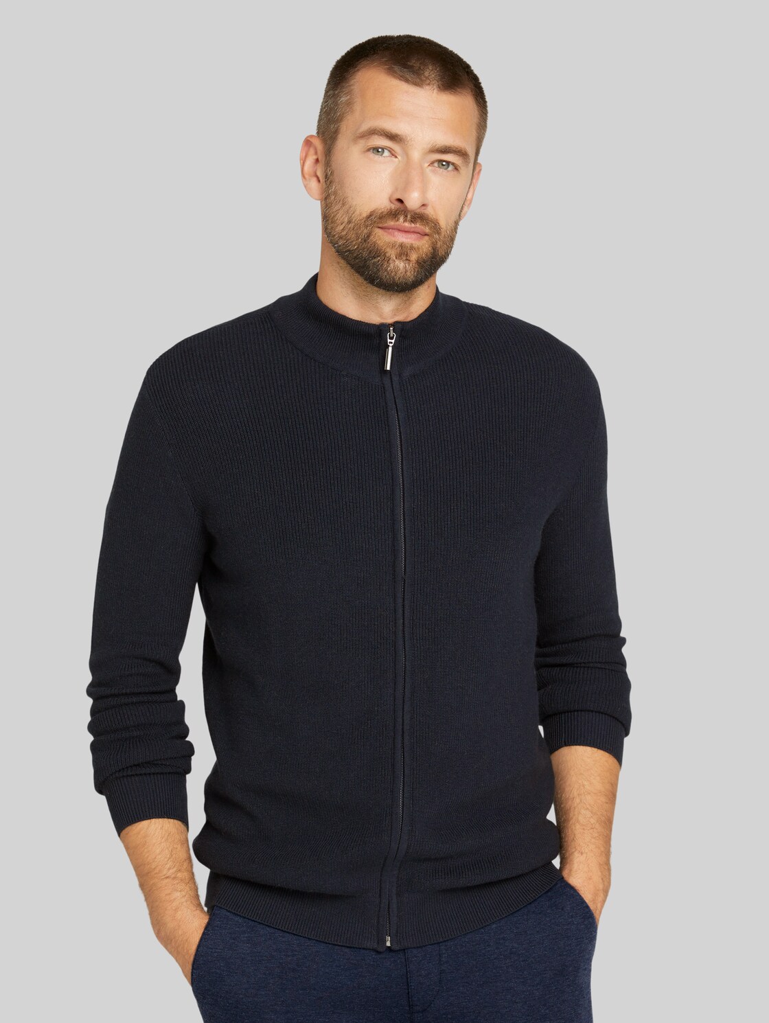 TOM TAILOR strukturierte Jacke, Herren, Sky Captain Blue, Größe: XL