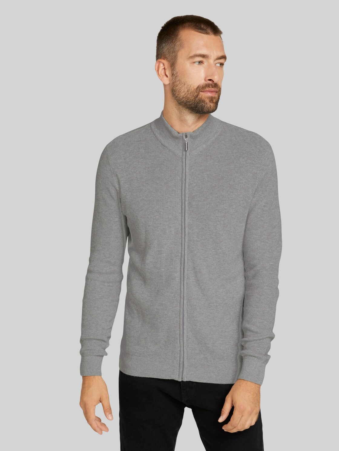 TOM TAILOR strukturierte Jacke, Herren, Light Soft Grey Melange, Größe: XL