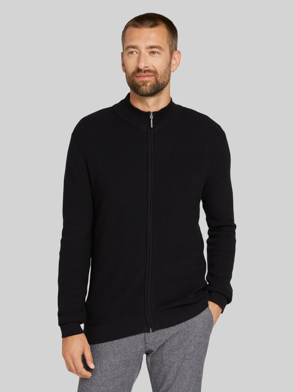 TOM TAILOR strukturierte Jacke, Herren, Black, Größe: XL