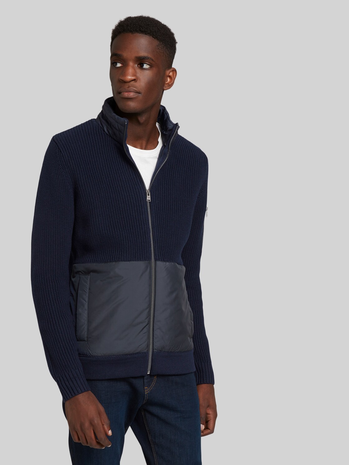 TOM TAILOR Jacke mit Stehkragen, Herren, Sky Captain Blue, Größe: L
