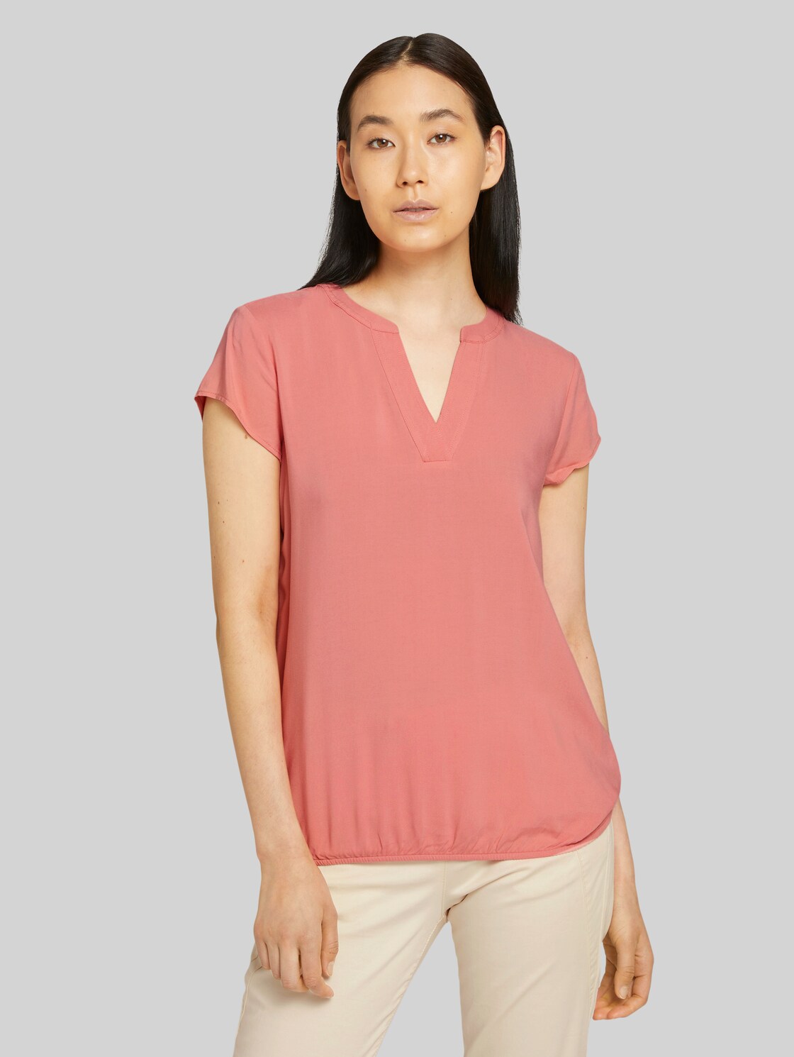 TOM TAILOR Kurzarm Bluse, Damen, dusty pastel pink, Größe: 46
