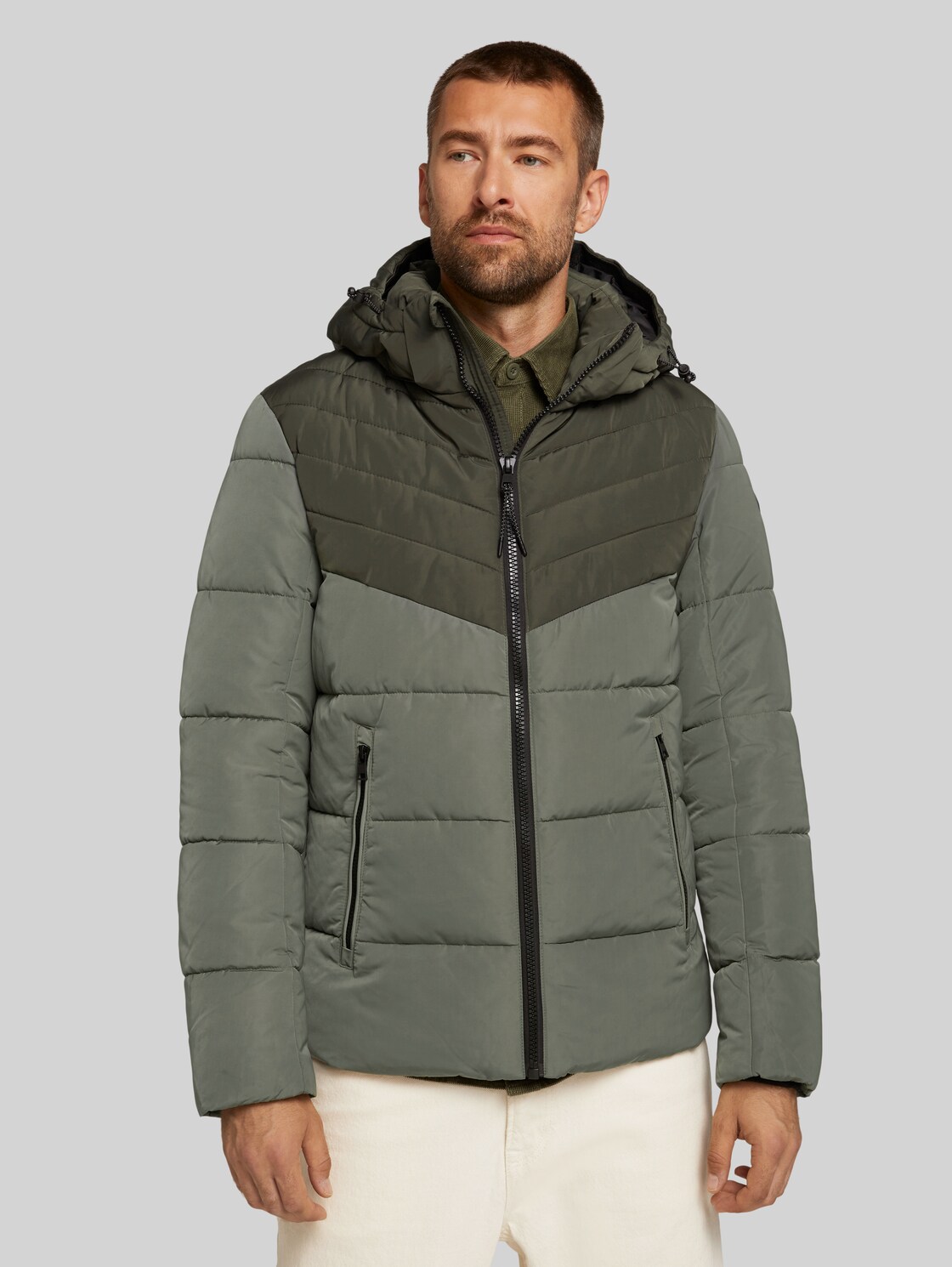 TOM TAILOR gesteppte Jacke, Herren, Olive Night Green, Größe: XXL