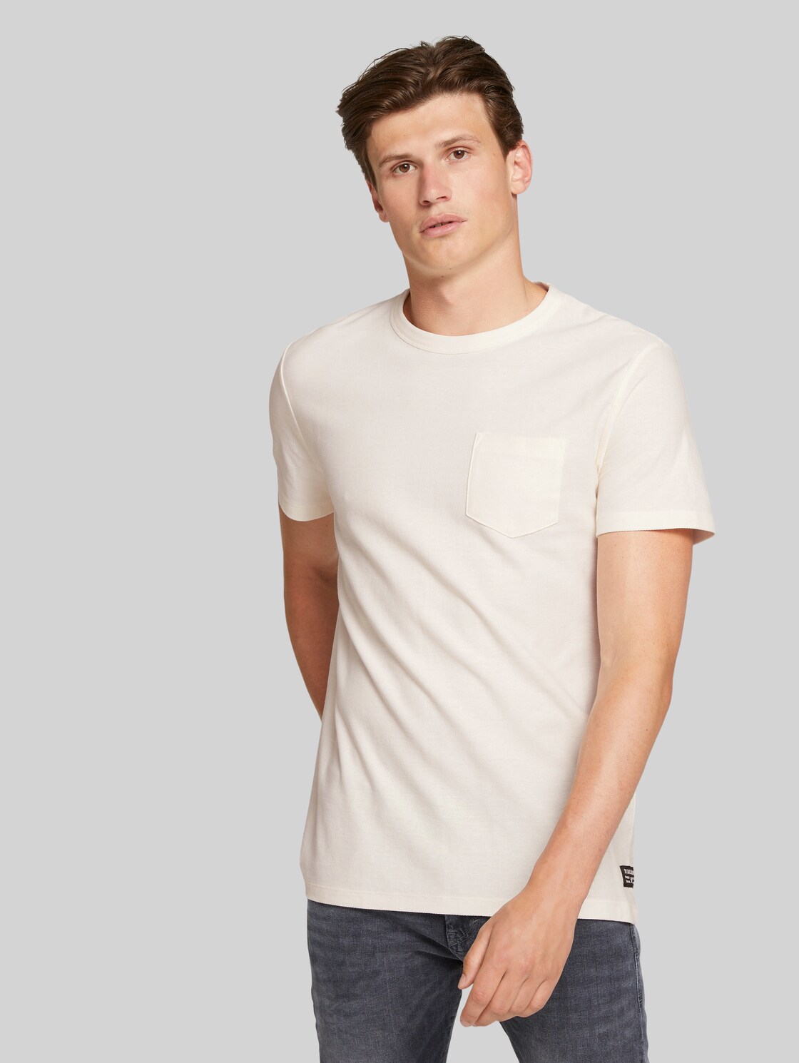 TOM TAILOR DENIM Basic T-Shirt aus Bio-Baumwolle, Herren, Soft Light Beige, Größe: XXL