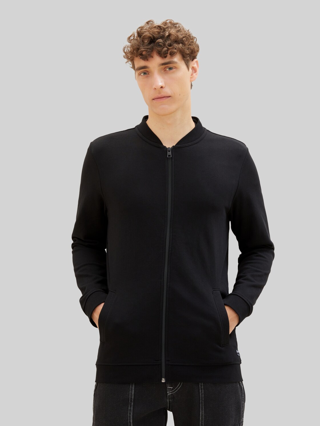 TOM TAILOR DENIM Bomber-Sweatjacke, Herren, Black, Größe: L