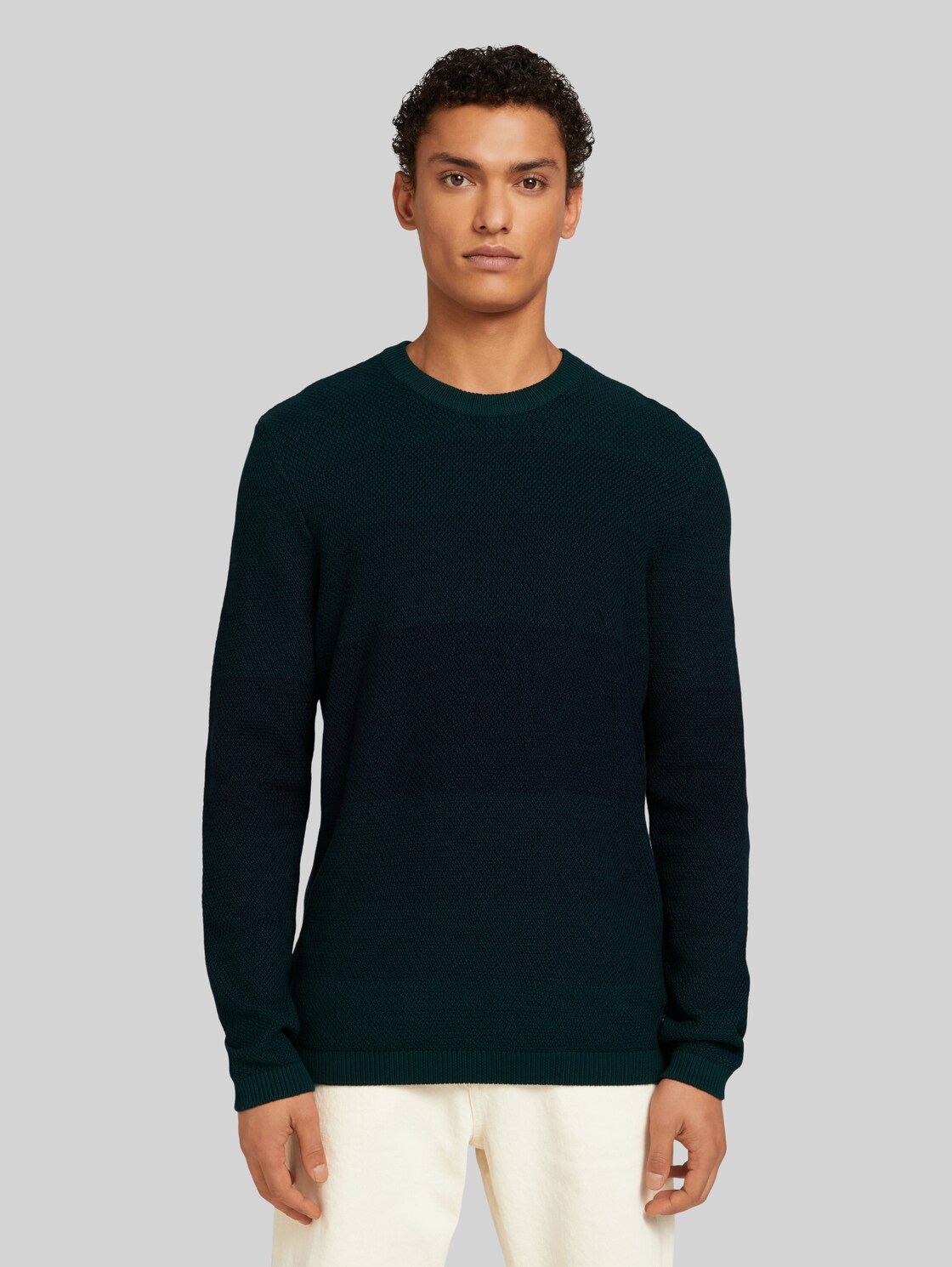 TOM TAILOR DENIM Herren Strickpullover aus nachhaltiger Baumwolle, blau, Gr. XXL, baumwolle