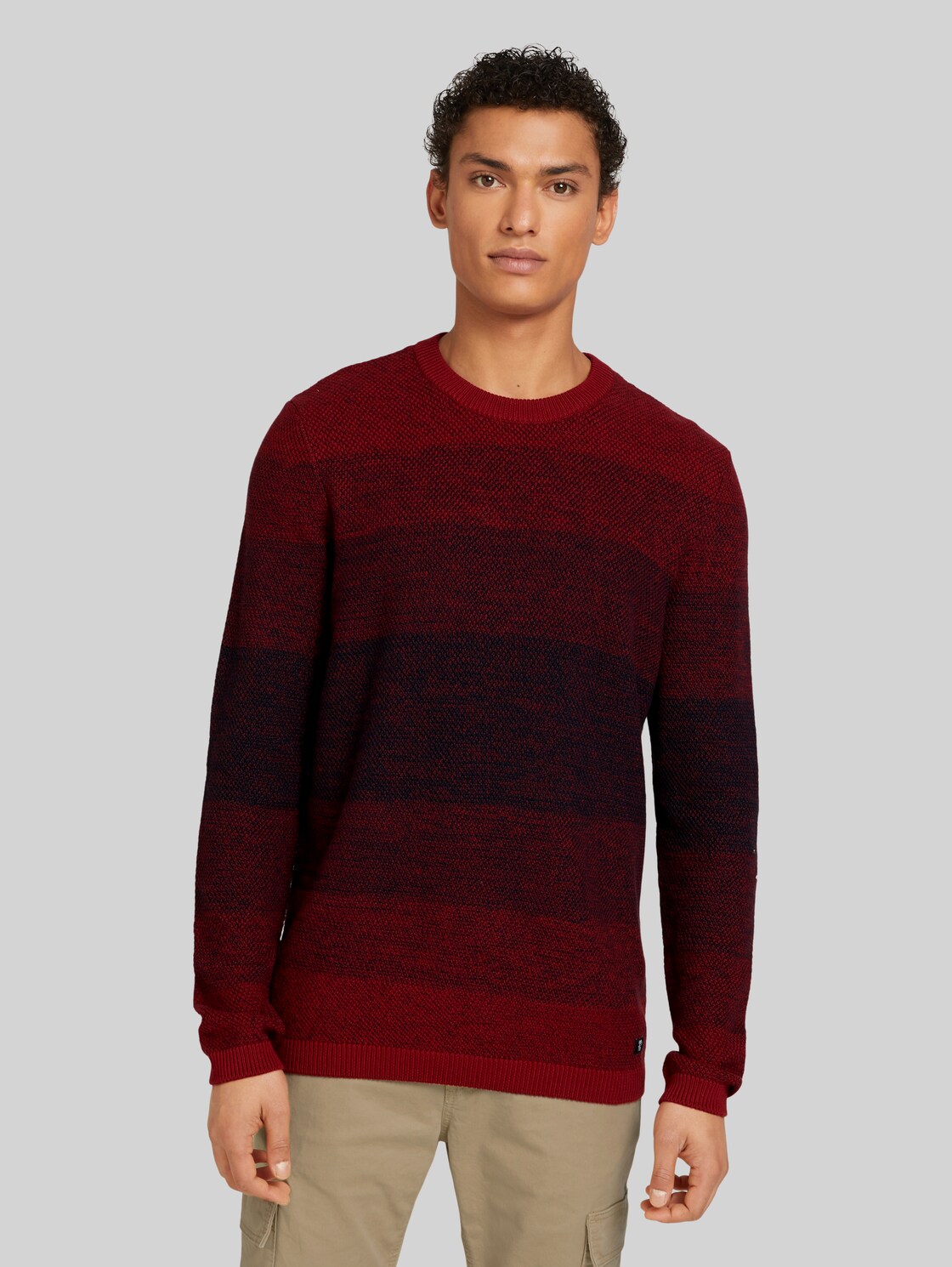 TOM TAILOR DENIM Herren Strickpullover aus nachhaltiger Baumwolle, rot, Gr. XS, baumwolle