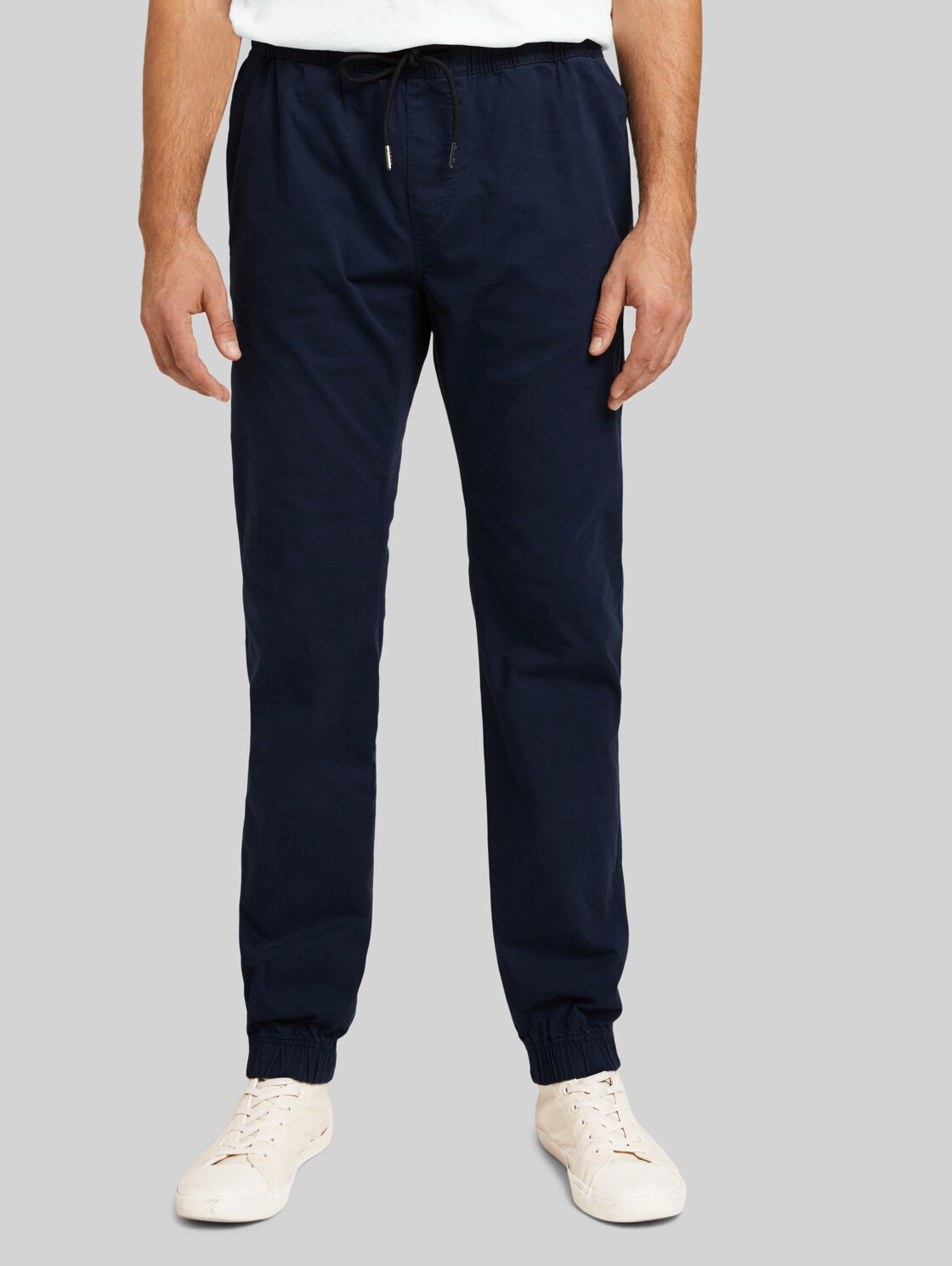 TOM TAILOR Herren Jogger Chinohose mit Bio-Baumwolle, blau, Gr. XL, baumwolle