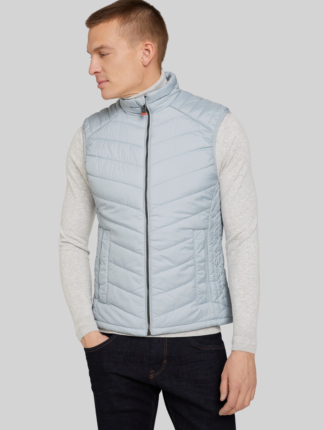 TOM TAILOR Herren Lightweight Weste, grau, Gr. XXL, polyester