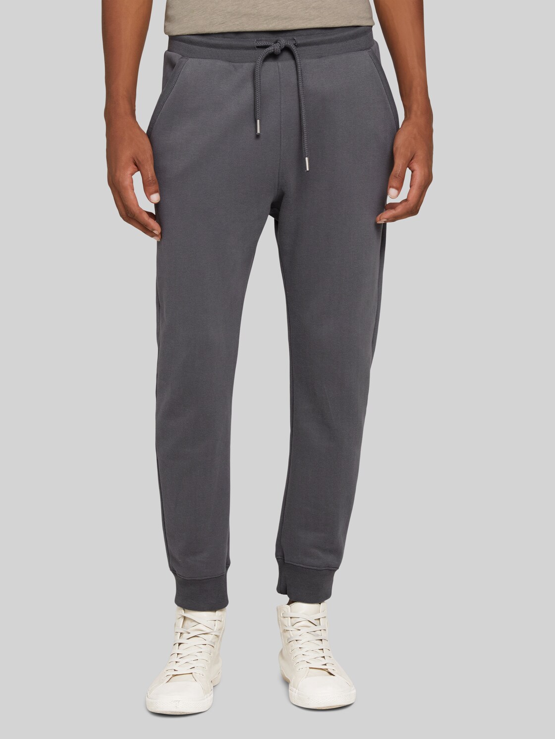 TOM TAILOR DENIM Herren Jogger, grau, Gr. M, baumwolle