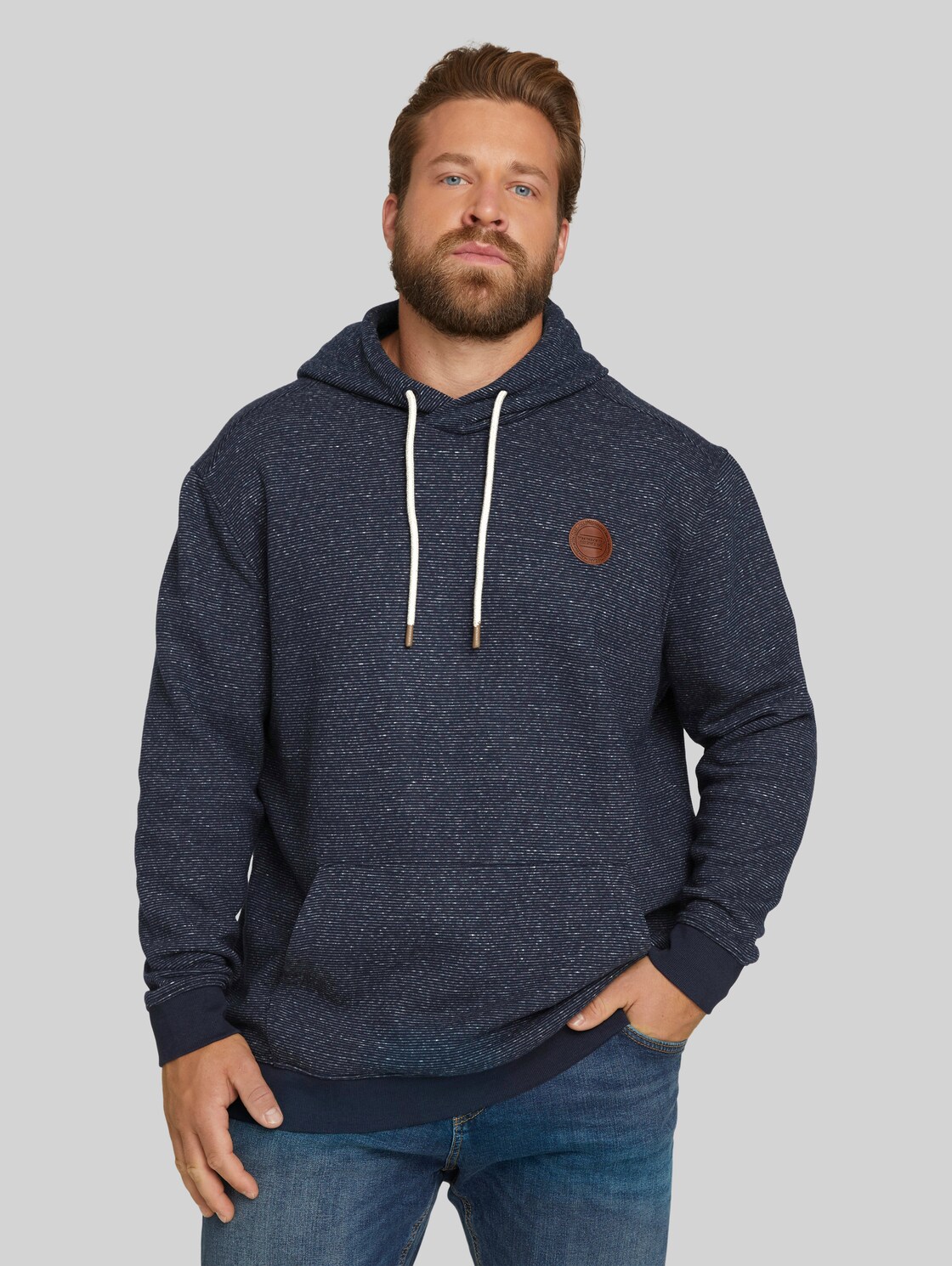 TOM TAILOR gestreifter Hoodie, Herren, navy offwhite inject stripe, Größe: 5XL