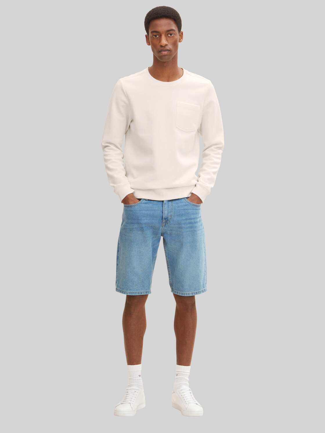 TOM TAILOR Herren Josh Shorts, blau, Gr. 38, baumwolle