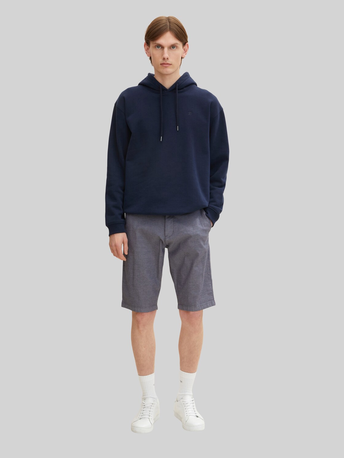 TOM TAILOR Herren Bermuda Shorts mit Struktur, blau, Gr. 40,