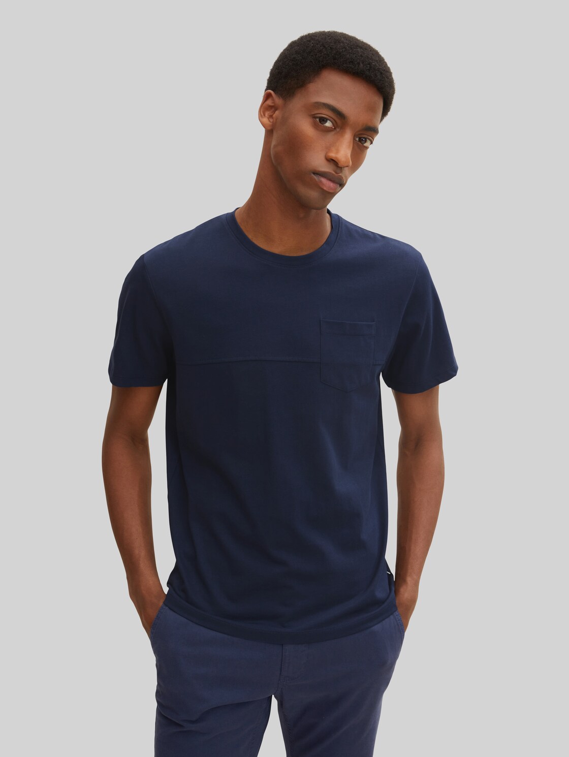 TOM TAILOR Herren Basic T-Shirt, blau, Gr. XXXL,