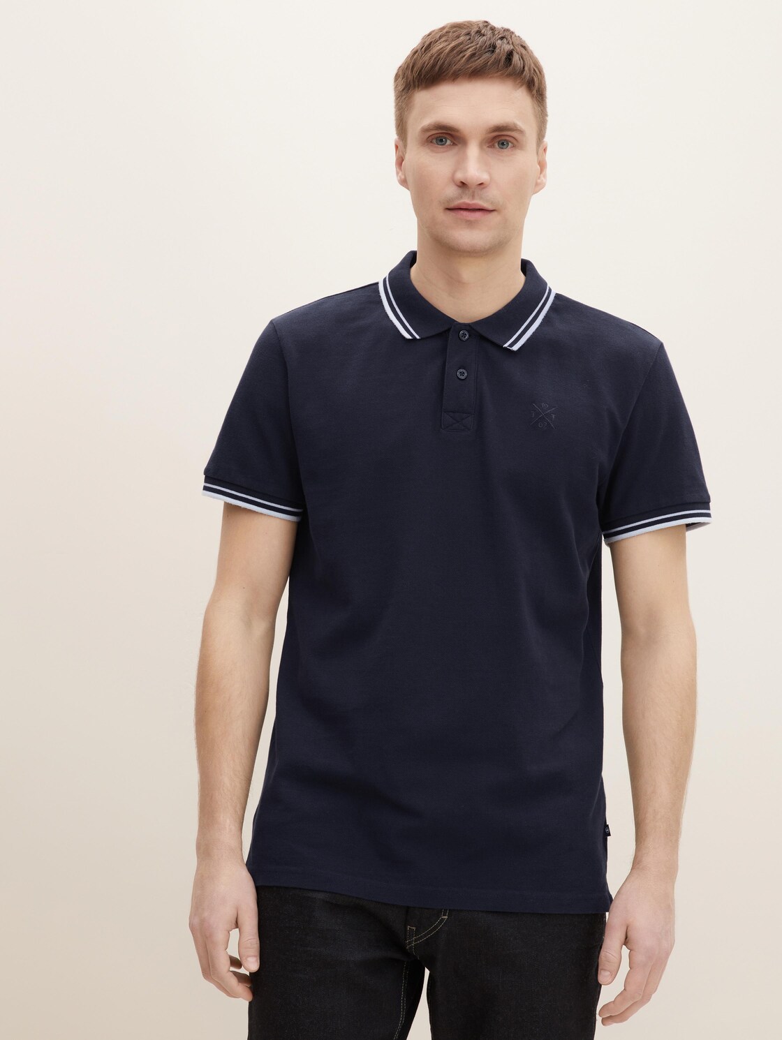 TOM TAILOR Poloshirt in effen kleuren, Mannen, blauw, Größe XL