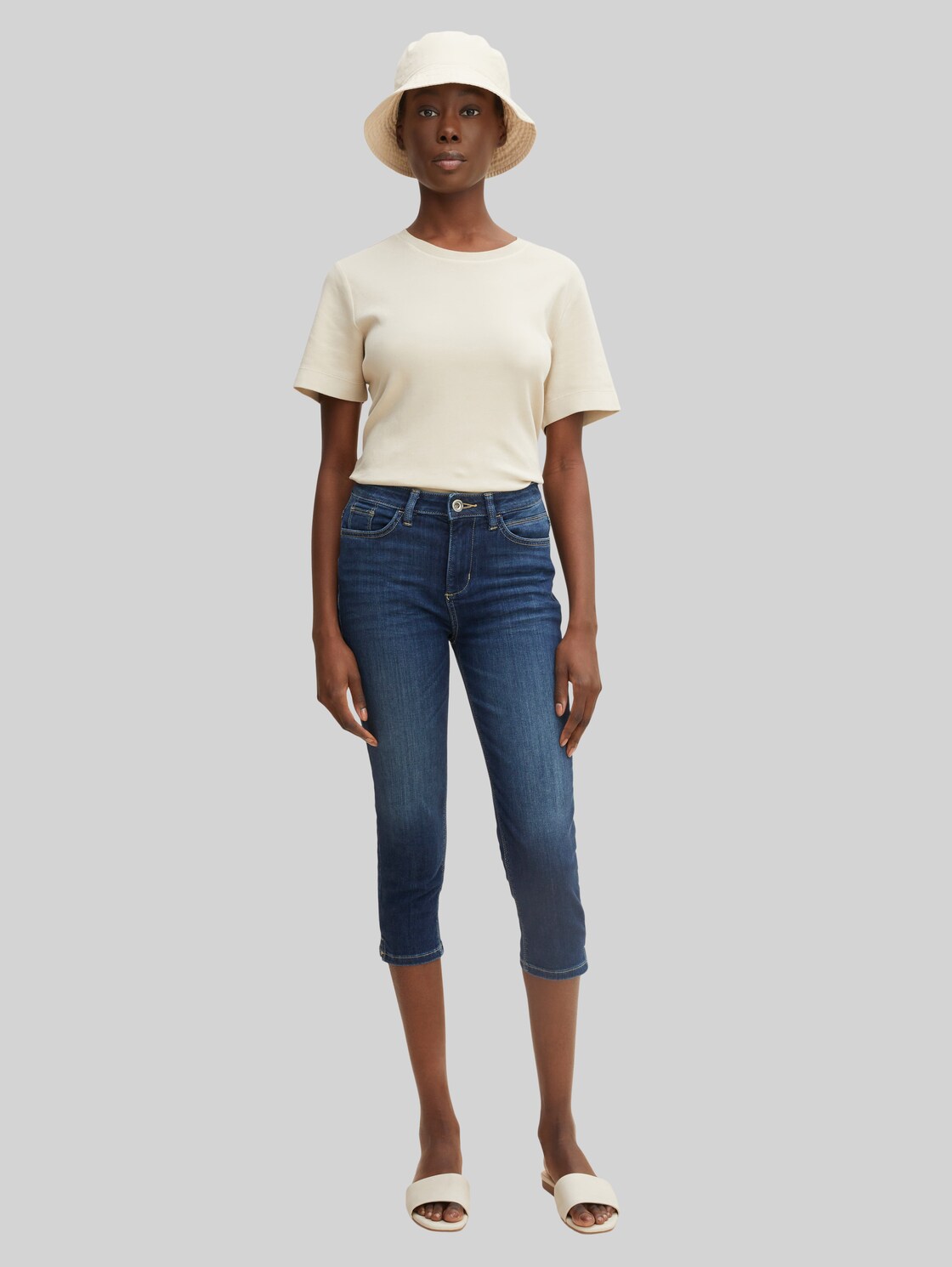 TOM TAILOR Damen Kate Capri Jeans, blau, Gr. 30, baumwolle