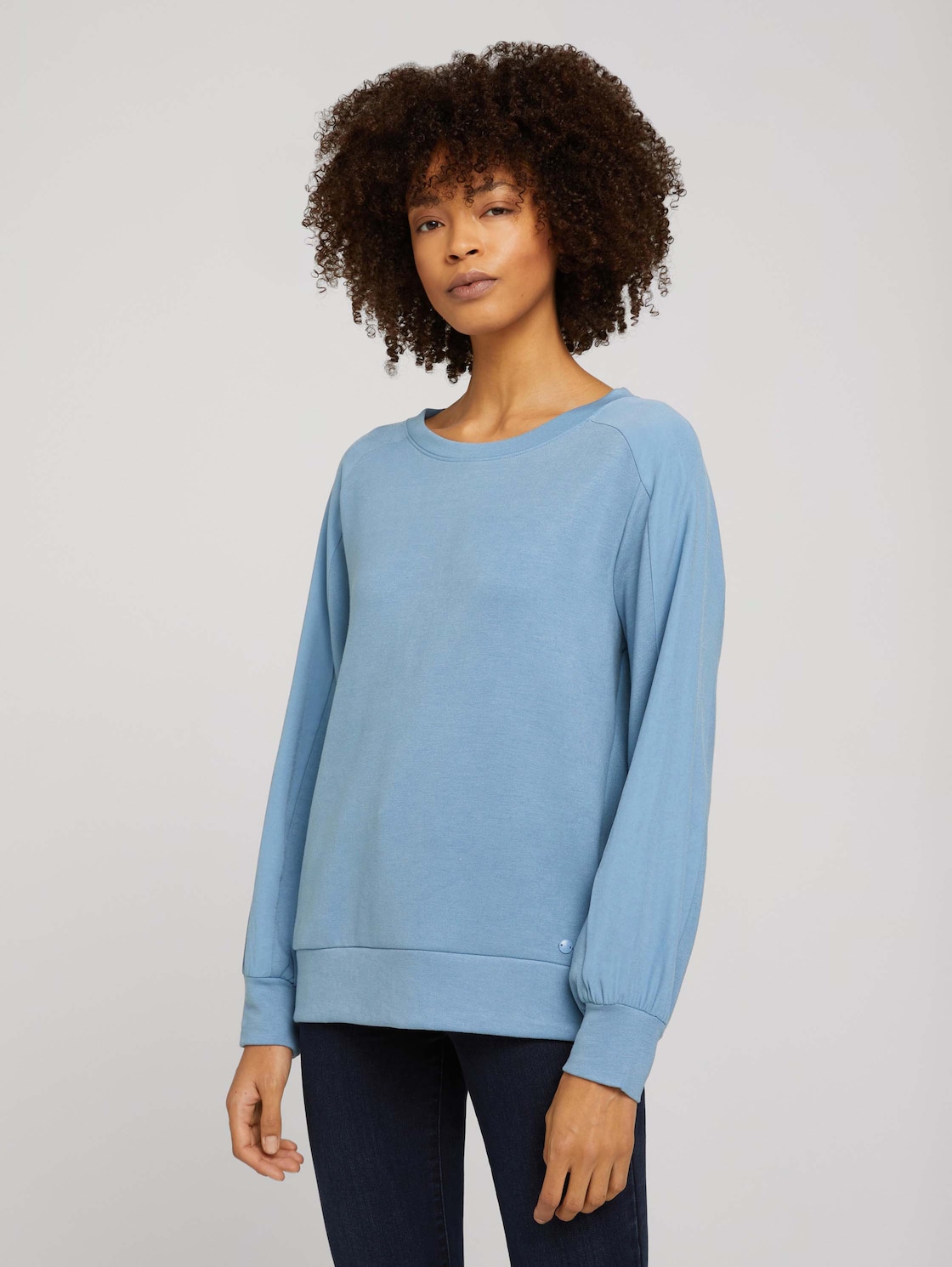 TOM TAILOR Sweatshirt met ballonmouwen, faded denim blue, XL
