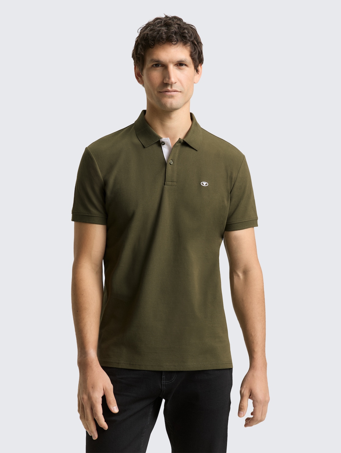 Thumbnail - TOM TAILOR Herren Piqué Poloshirt mit Logo-Stickerei, grün, Uni, Gr. M