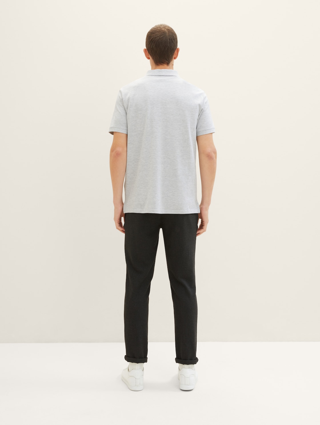 Thumbnail - TOM TAILOR Herren Piqué Poloshirt mit Logo-Stickerei, grau, Meliert, Gr. M