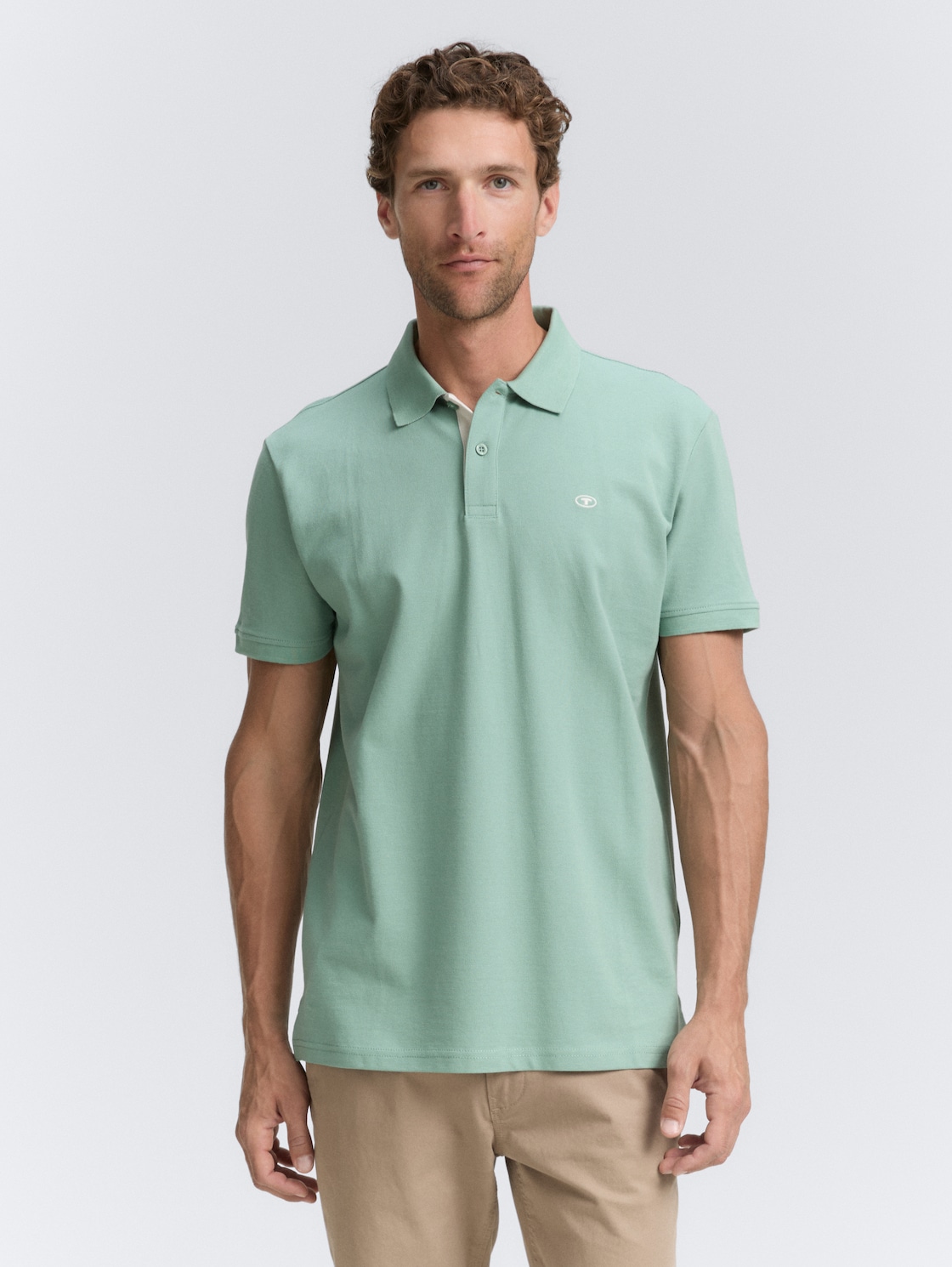 Thumbnail - TOM TAILOR Herren Piqué Poloshirt aus Baumwolle, grün, Uni, Gr. XXXL