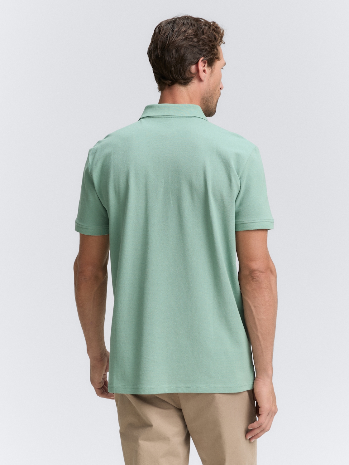 Thumbnail - TOM TAILOR Herren Piqué Poloshirt aus Baumwolle, grün, Uni, Gr. XXXL