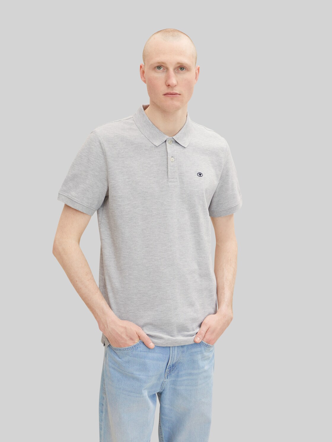 TOM TAILOR Herren Basic Polo Shirt, grau, Gr. XL,