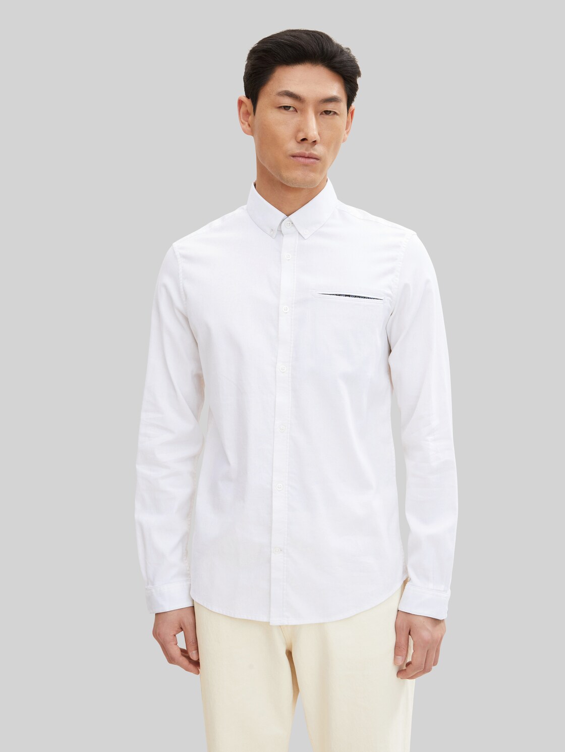 TOM TAILOR Herren Hemd mit Struktur, weiß, Gr. XXXL,
