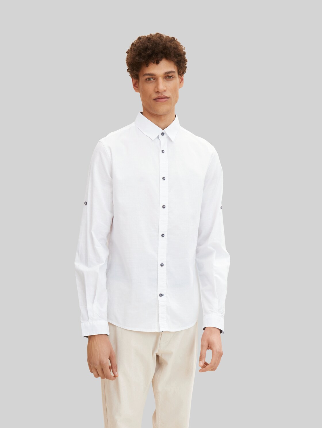 TOM TAILOR Herren Slim Fit Hemd mit Struktur, weiß, Gr. XXL,