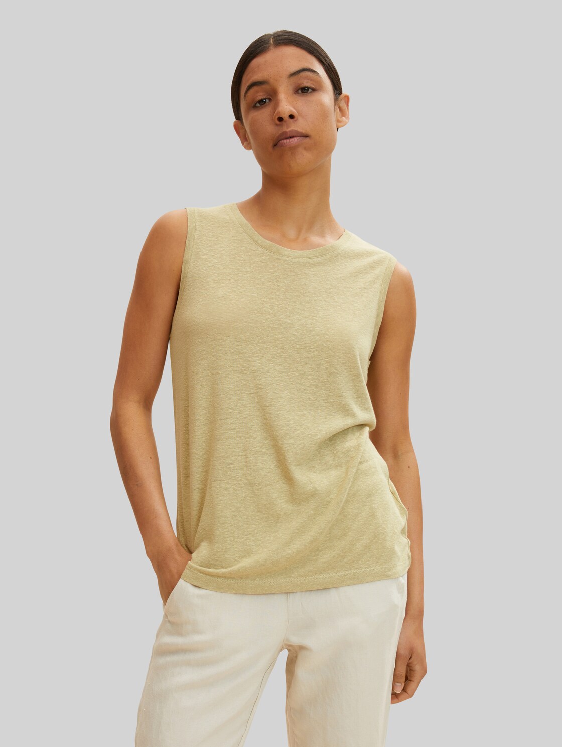 TOM TAILOR Damen Basic Top, grün, Gr. XXL,