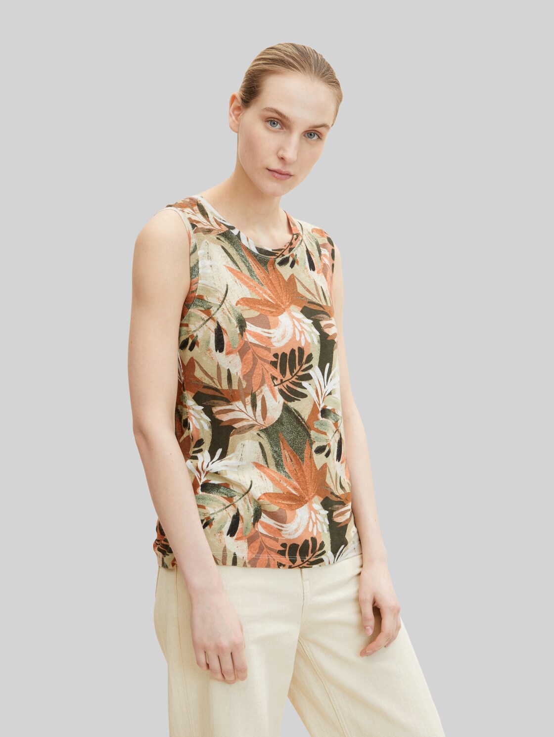 TOM TAILOR Damen Basic Top, orange, Gr. XL,