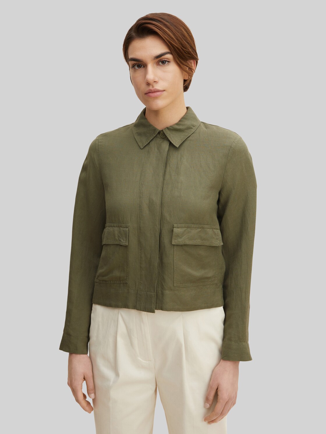 TOM TAILOR Damen Regular Fit Blazer, grün, Gr. 36,