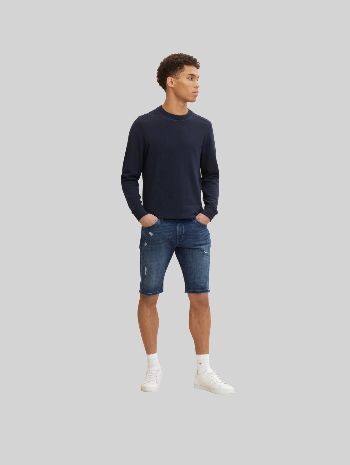 TOM TAILOR Herren Josh Denim Shorts, blau, Gr. 32,