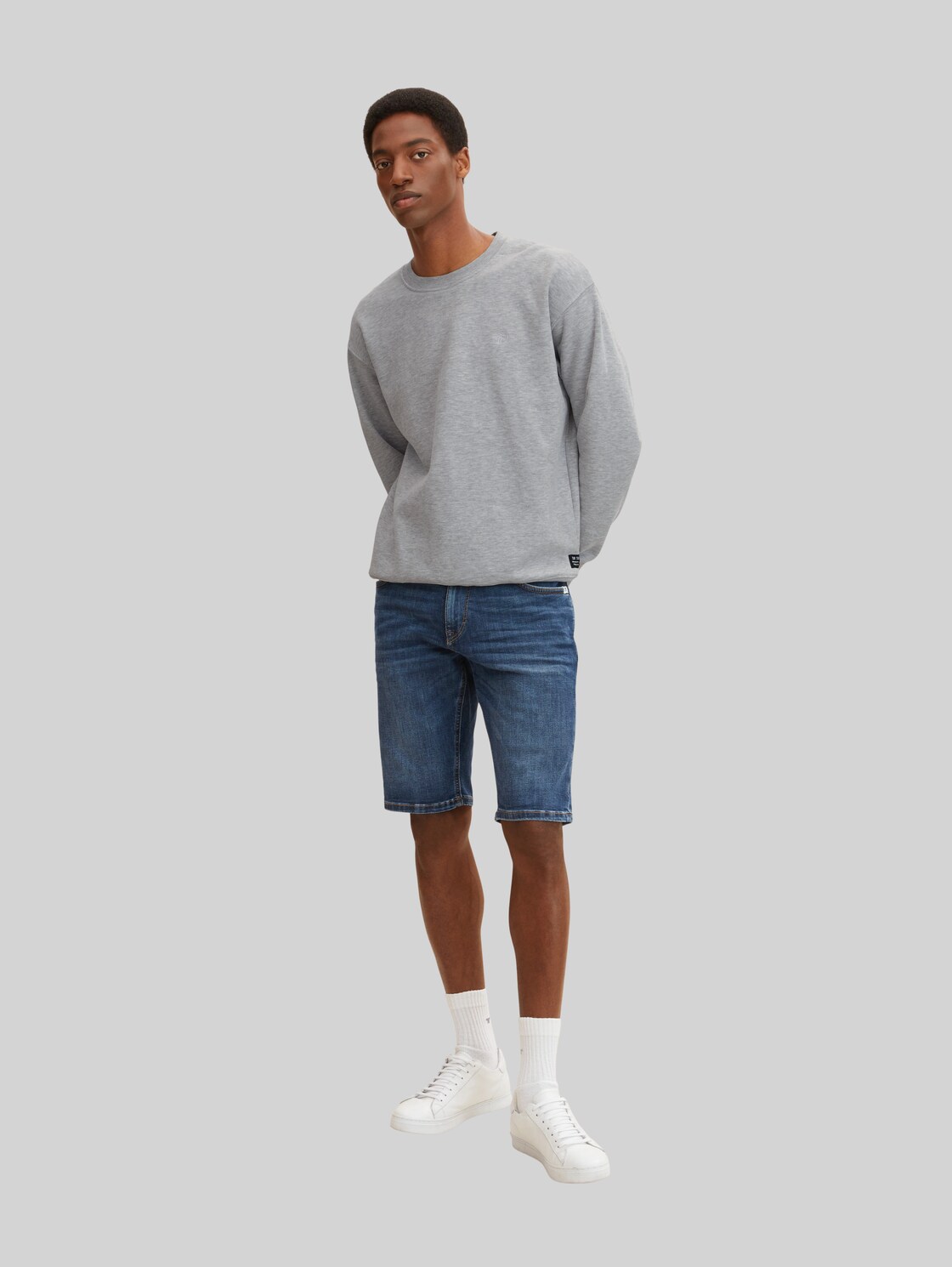 TOM TAILOR Herren Josh Jeansshorts mit Gürtelschlaufen, blau, Gr. 28,